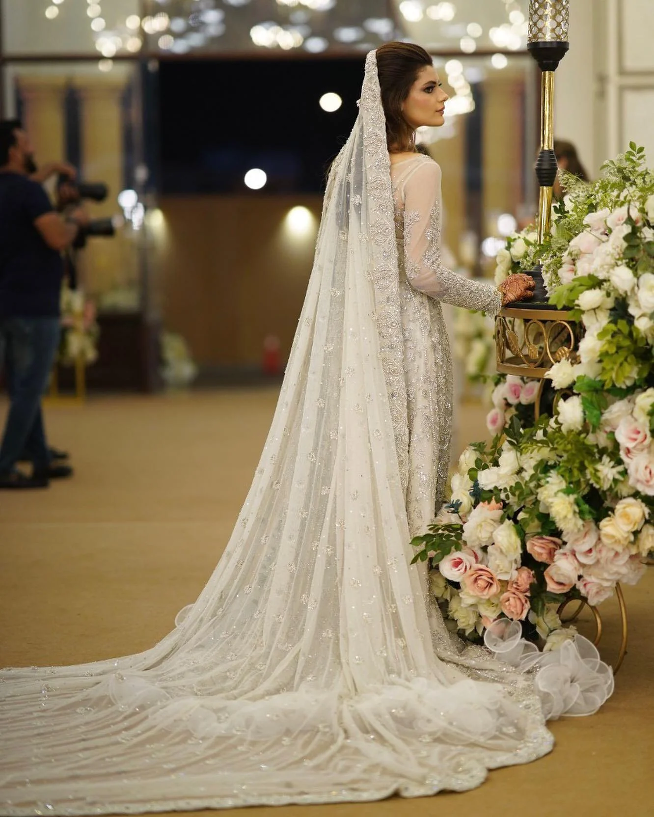 White Flowy Bridal - Shakeelz By Zeeshan And Danish - Bridal Dress - Image 4
